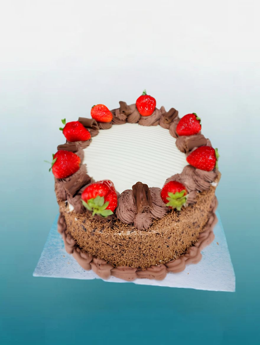 Chocolate cake on the counter